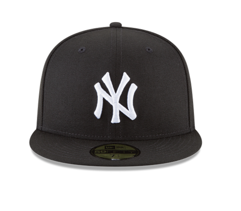 NY Yankees Black White Fitted Cap - Craze Fashion