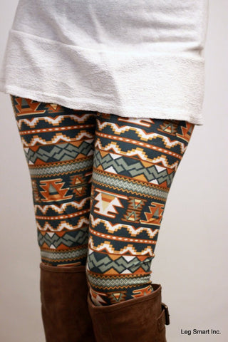 Brown boots with aztec leggings