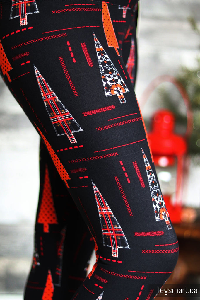 Red Plaid Reindeer Leggings – Leg Smart