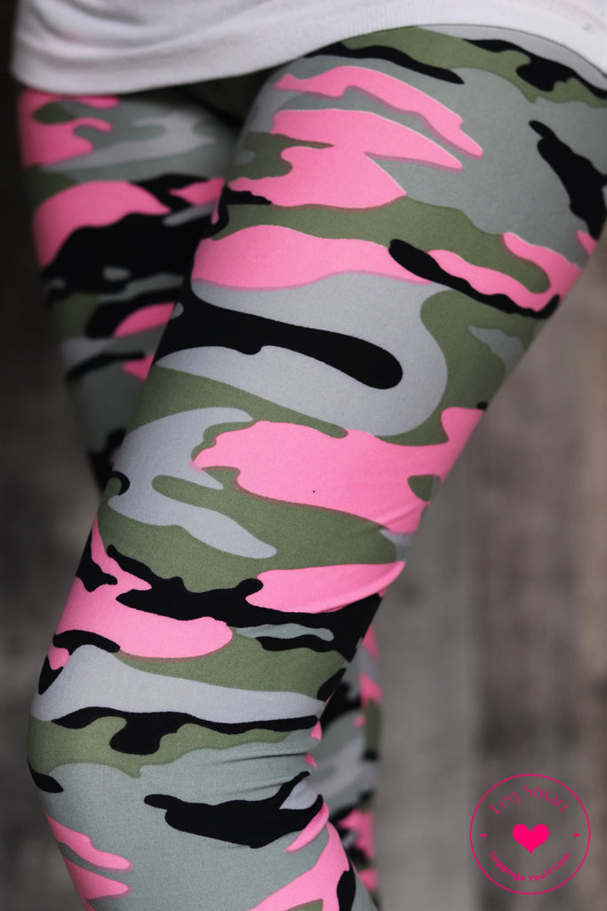 Neon Pink Camo Leggings