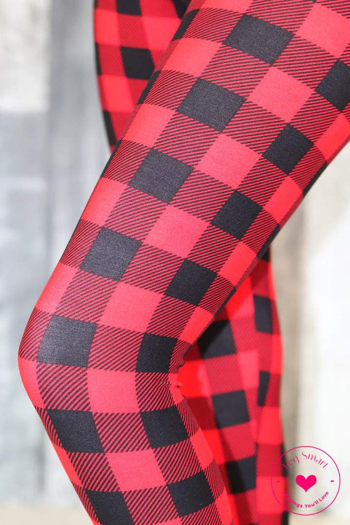 LEG-R {On Another Page} Black Checkered Leggings EXTENDED PLUS