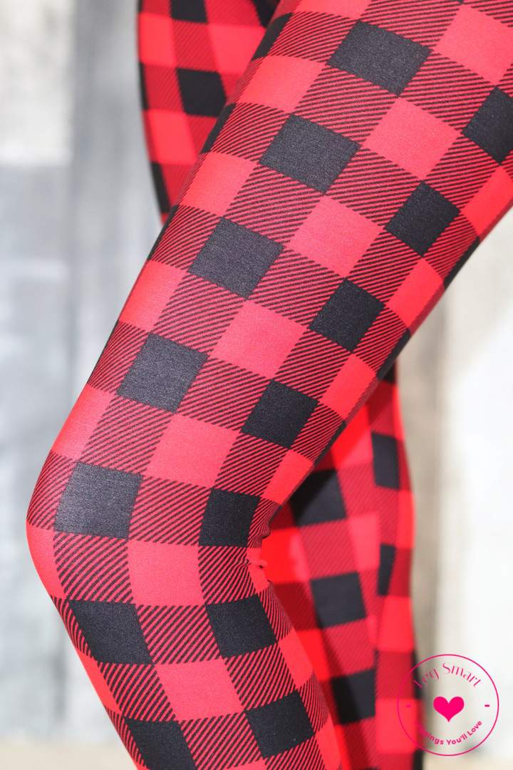 Scotstee Shop Tartan Leggings Clan Bain Tartan Red Plaid Leggings, Wom