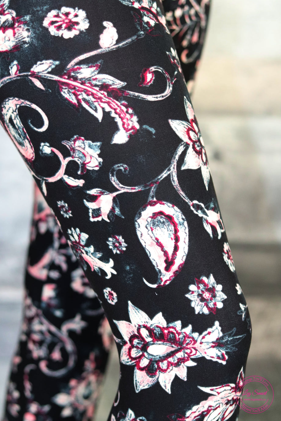 Pink and white flowers indian print Leggings for Sale by Alysaillu