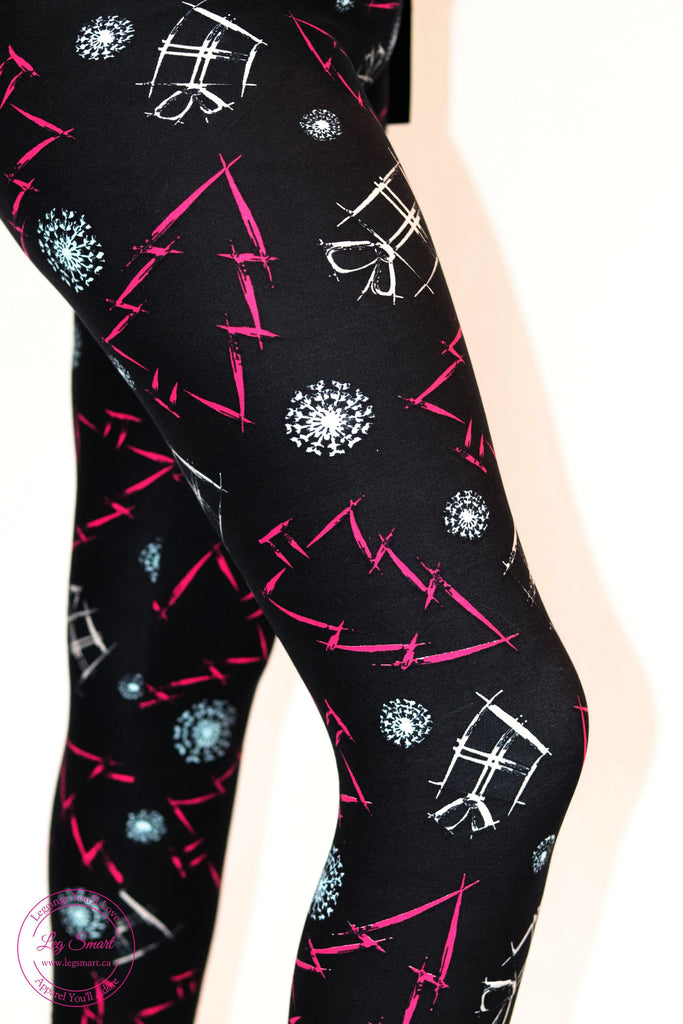 Pink Yoga Leggings with Black Half Skull brick pattern – Rip Some