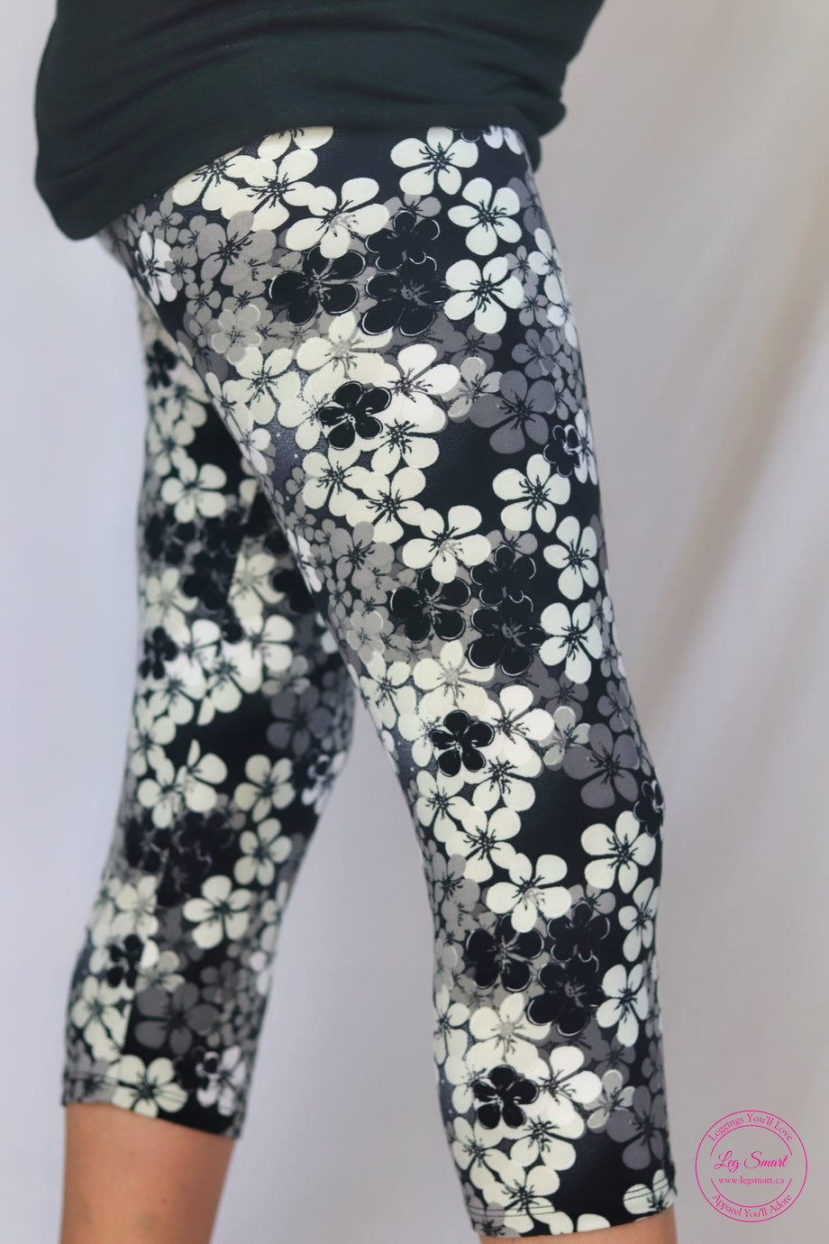 Gaiam Black W/ Floral Print Capri Leggings S - $15 - From kenia