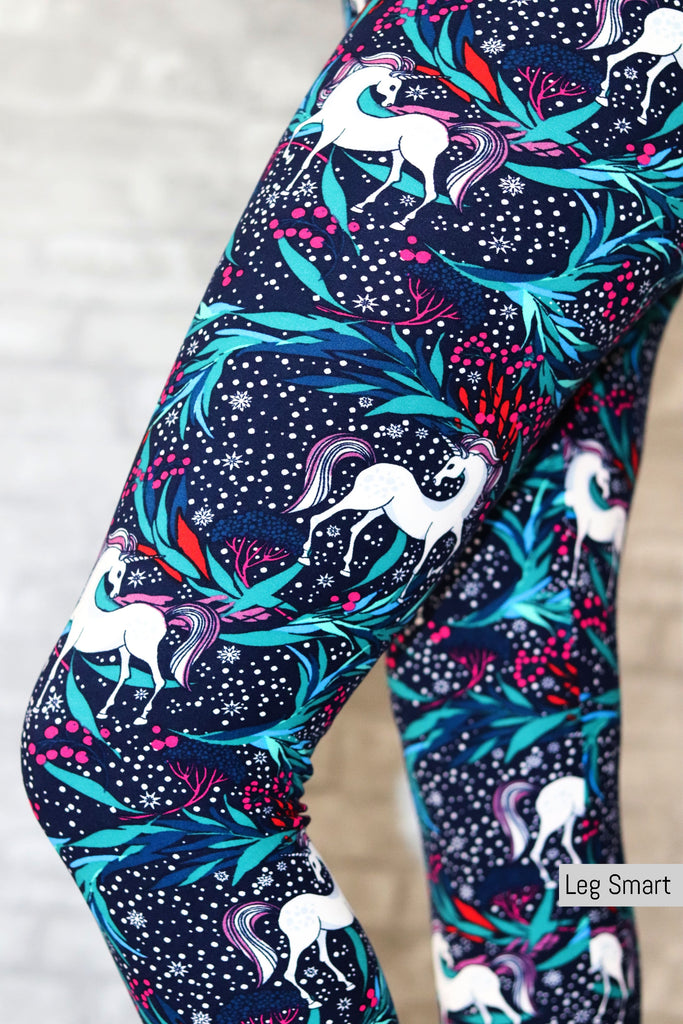 Milkshake 3D Unicorn French Terry Leggings In Navy