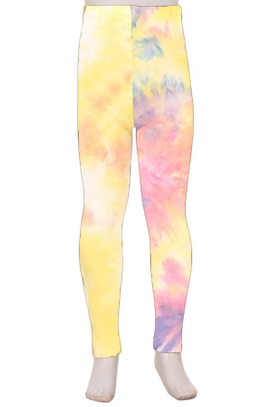Pastel Tie Dye Capri Leggings Women, Watercolor Cropped Yoga Pants Pri