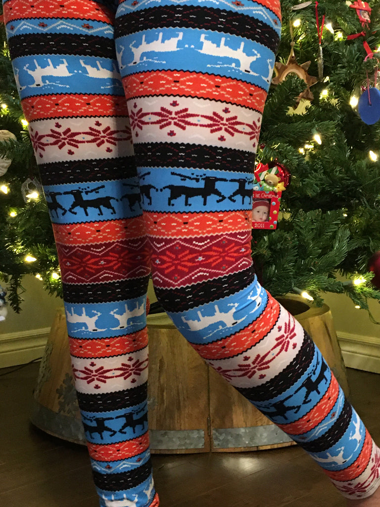 Christmas Leggings, Holiday Leggings, Womens Yoga Pants, Winter Snowflakes  Holiday Clothing, Polyester Spandex Leggings XS S M L XL Size 