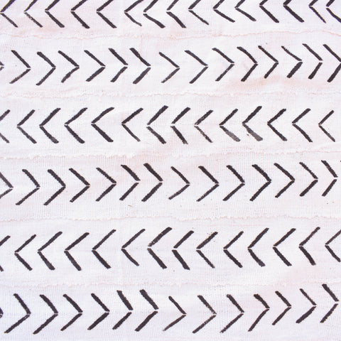 White arrowed mudcloth textile