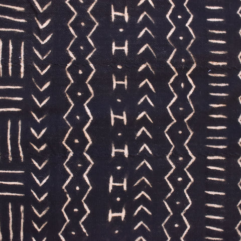 Black patterned mudcloth textile