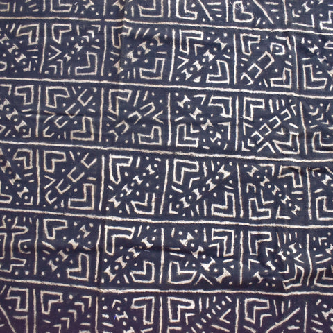 Black patterned mudcloth textile
