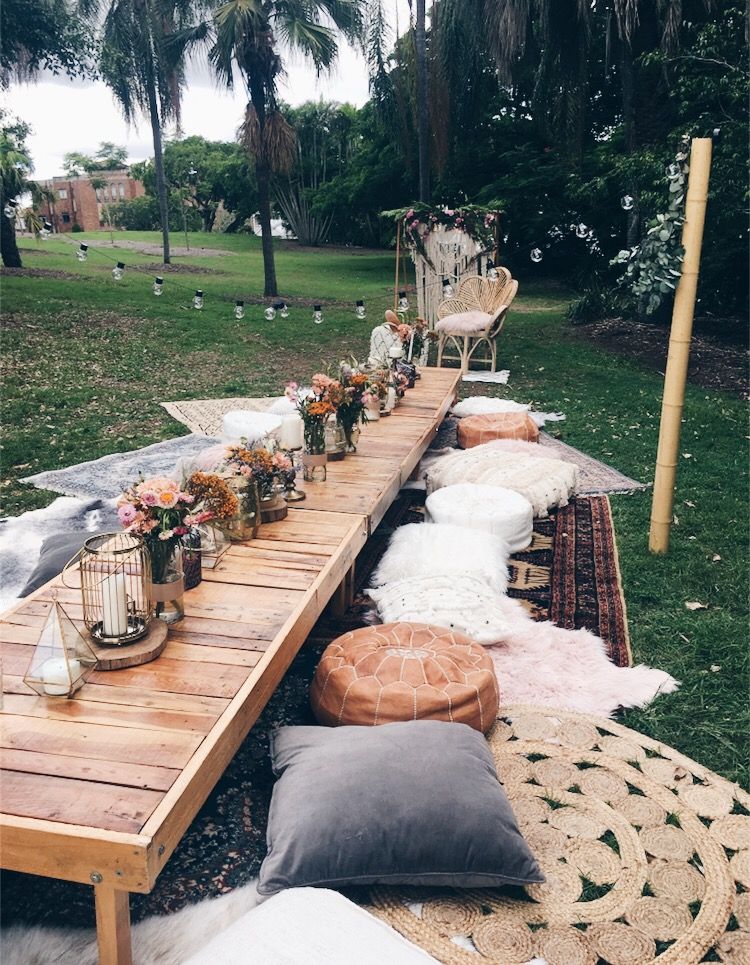 Bohemian Wedding Seating - Outdoor Wedding Reception Seating Ideas