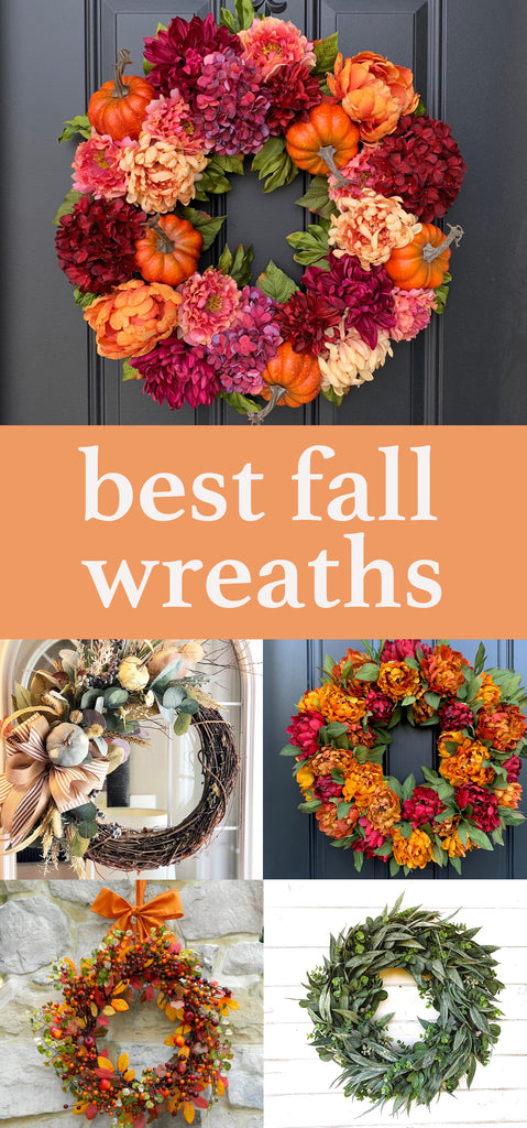 Best Fall Wreaths - Fall Front Door Decor - Autumn Decor - Pumpkin Fall Wreath - Floral Fall Wreath