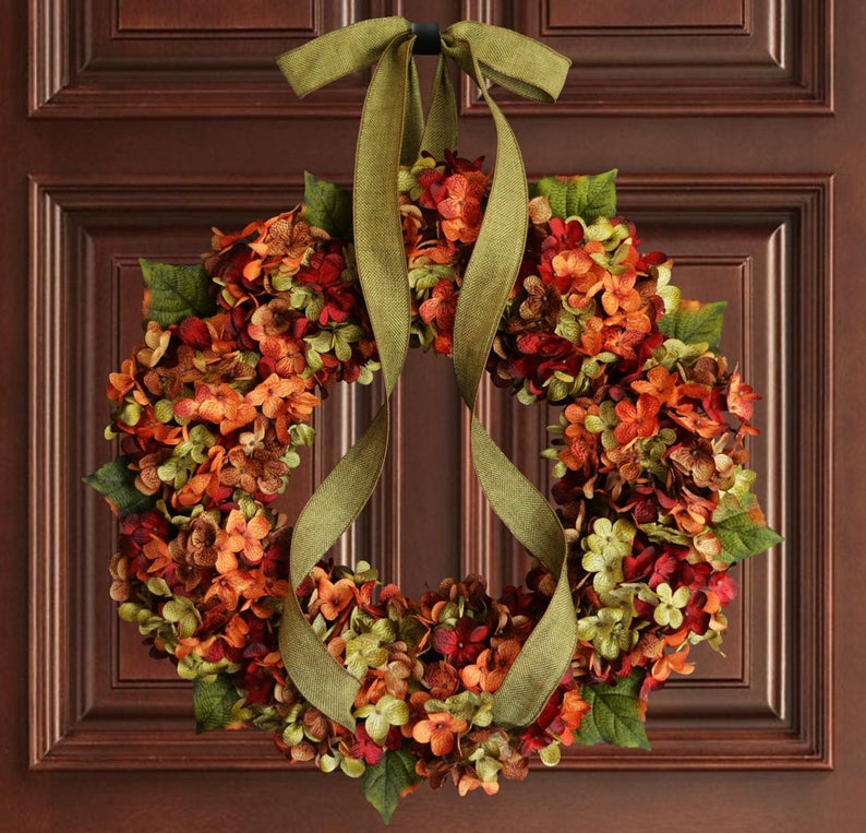 Blended Hydrangea Wreath | Fall Wreaths | Door Decor | Front Door Wreaths | Fall Outdoor Wreaths | Hydrangea Wreaths