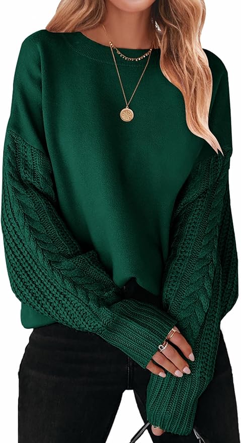 Green Chunky Knit Sweater for Her - Amazon Fashion for Her