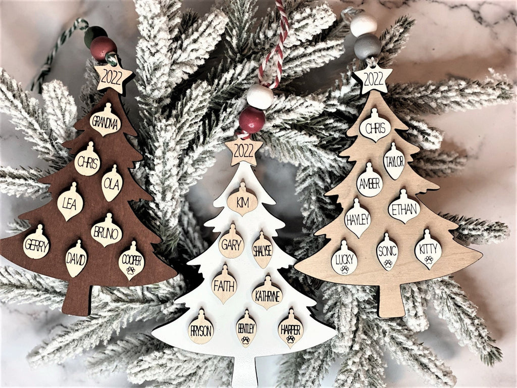 Custom Family Christmas Tree Ornament