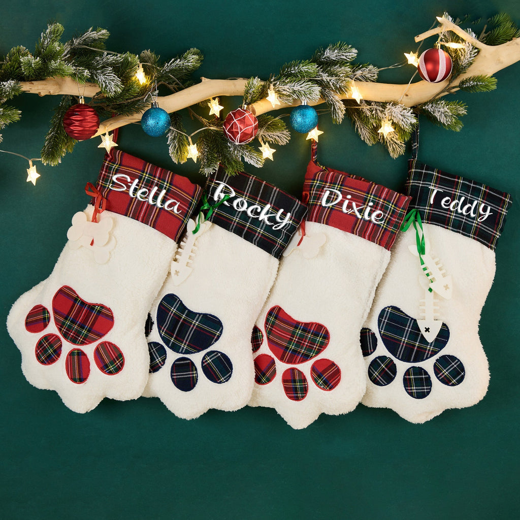 Custom Dog Paw Christmas Stockings