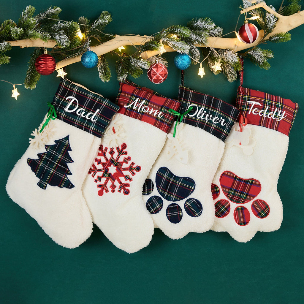 Custom Family and Dog Christmas Stockings