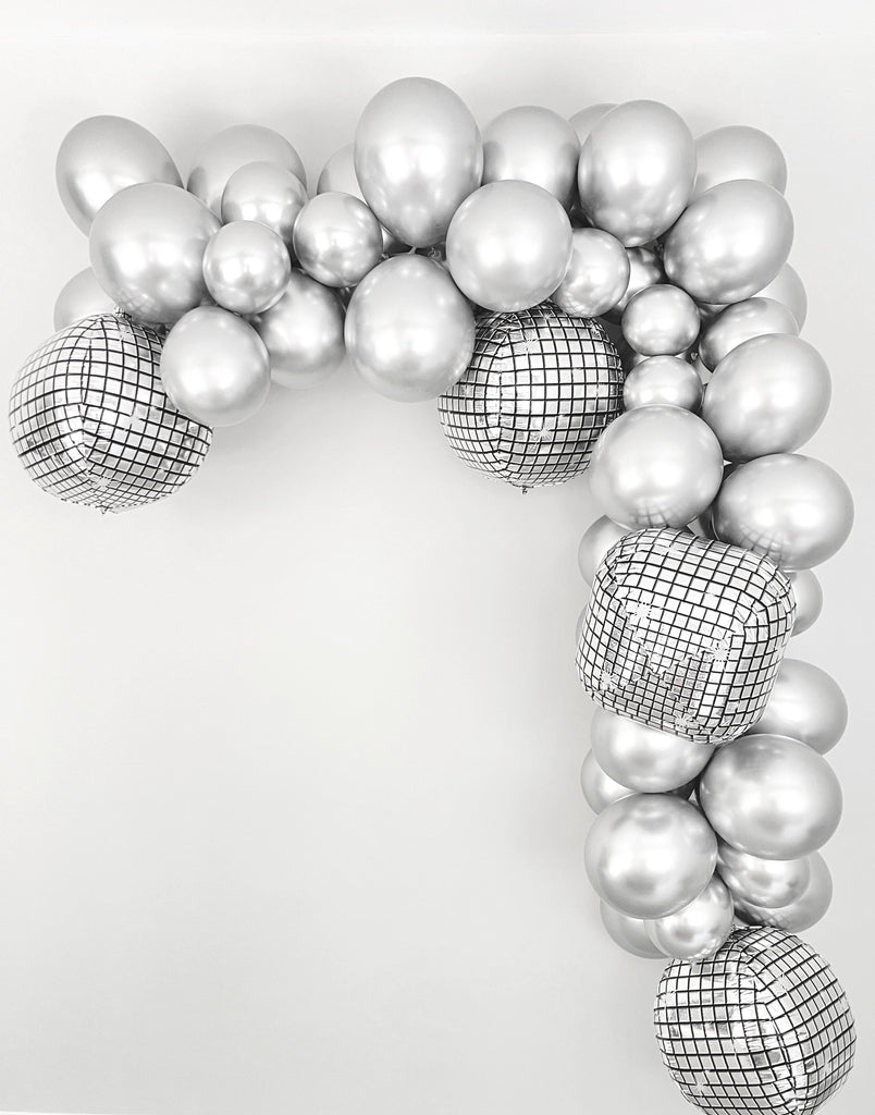 Silver Disco Balloon Garland - Bachelorette Party Decorations