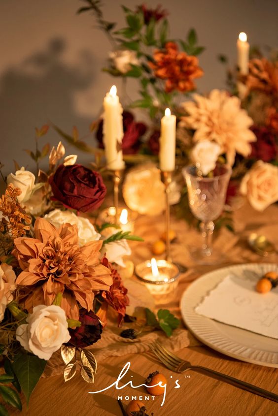 Fall Flower Centerpiece for Thanksgiving Table Decor