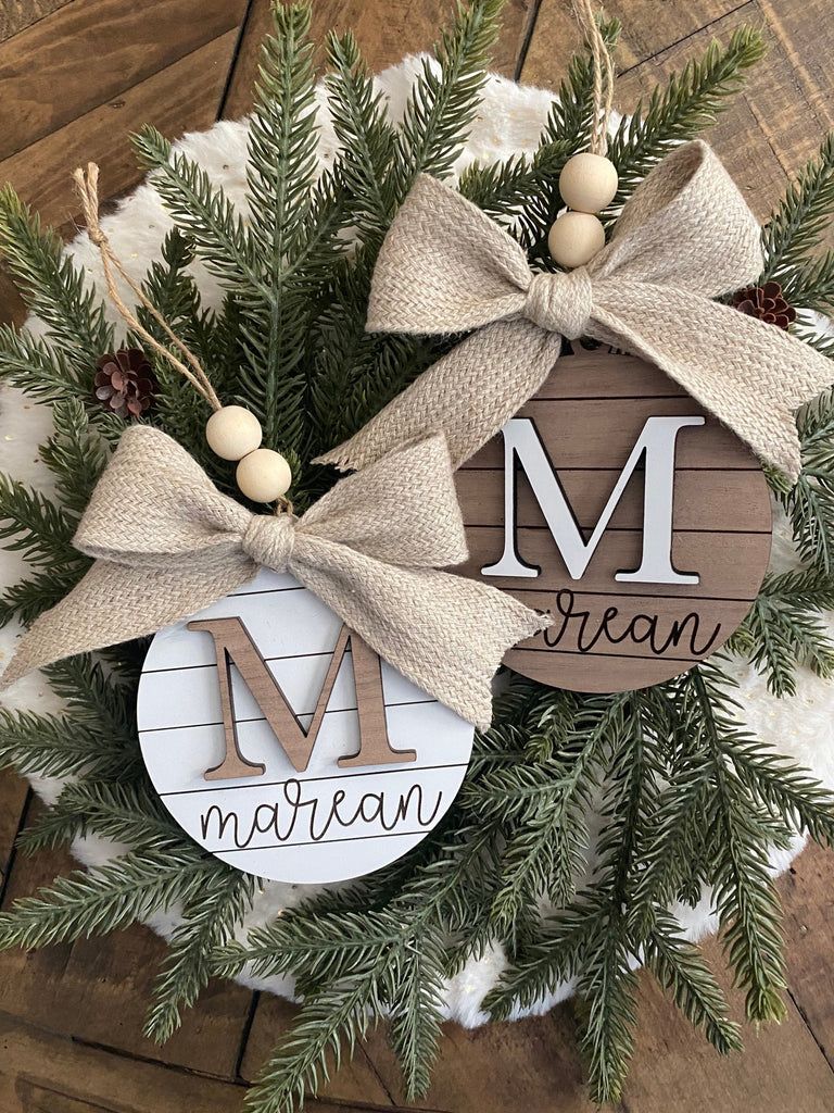 Monogram Ornament - Family Name Engraved Ornament