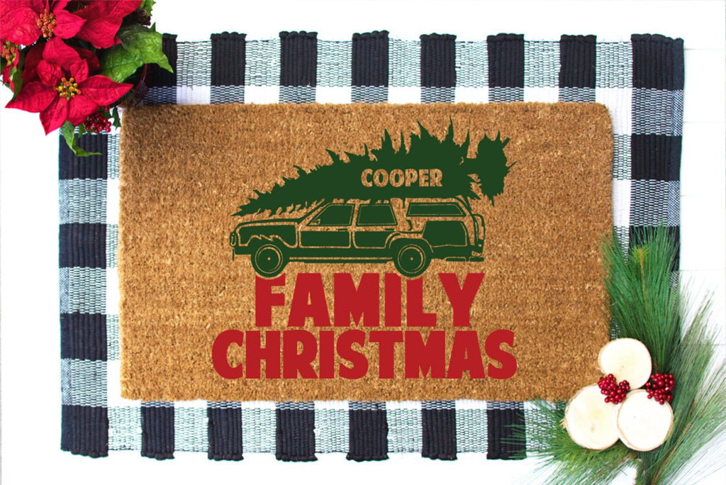 Custom Christmas Doormat - Farmhouse Holiday Doormat