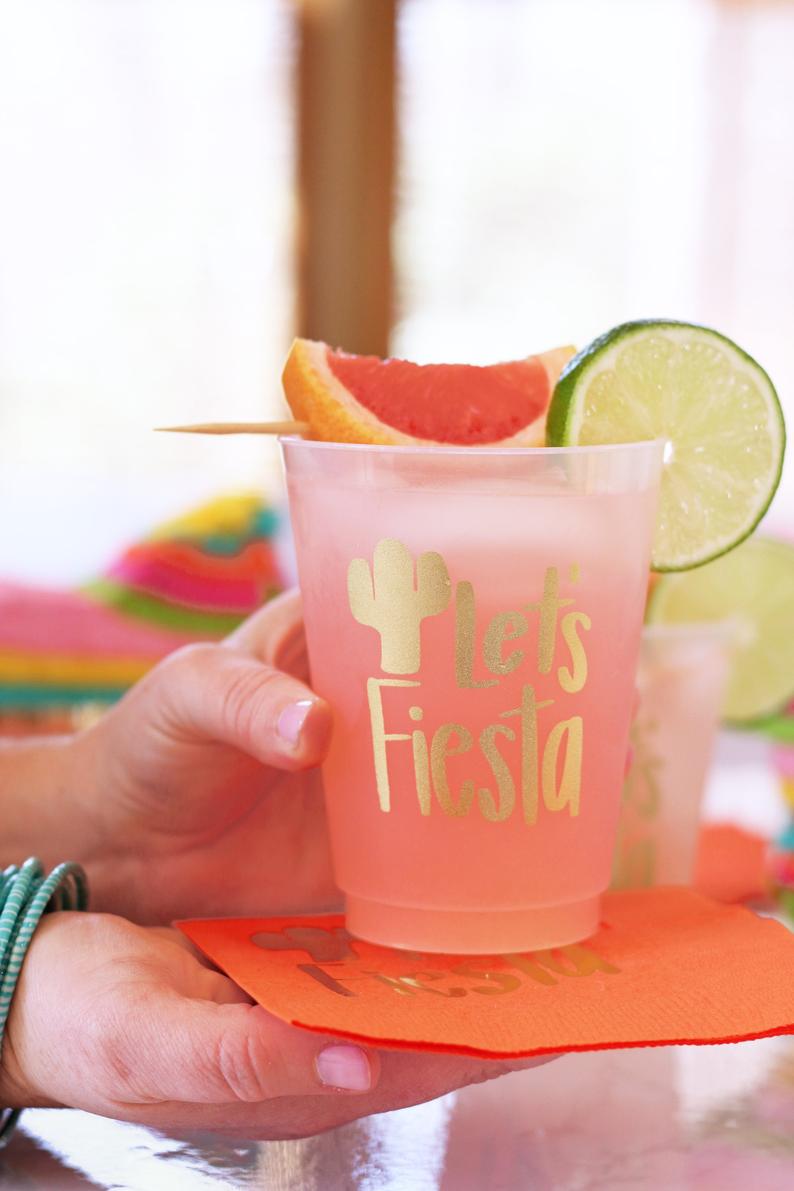 Fiesta Cups - Mexican Themed Birthday - Mexico Bachelorette Party Cups - Cinco De Mayo Decorations - Fiesta Party Favors