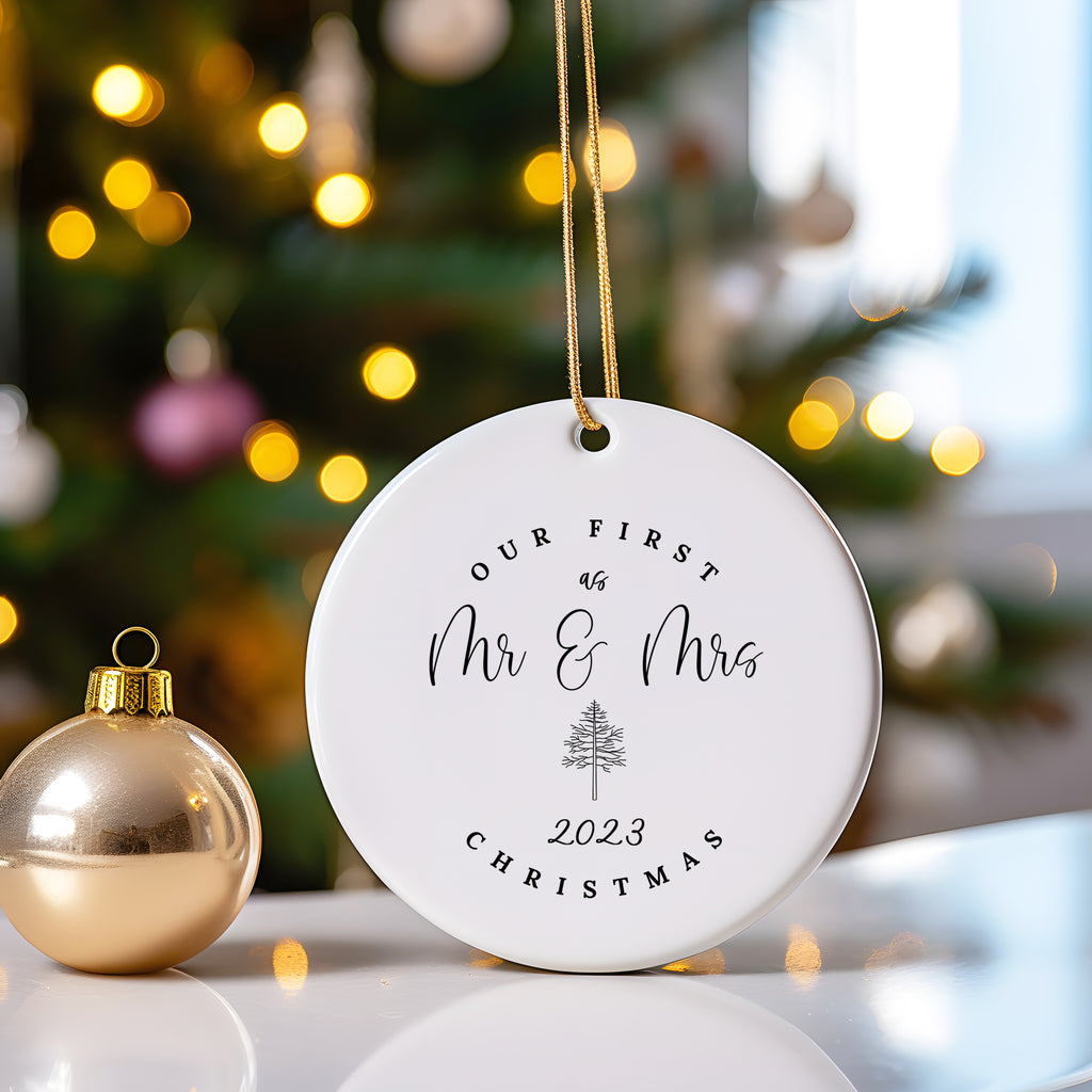 Fist Christmas Married Ornament - Mr and Mrs Ornament