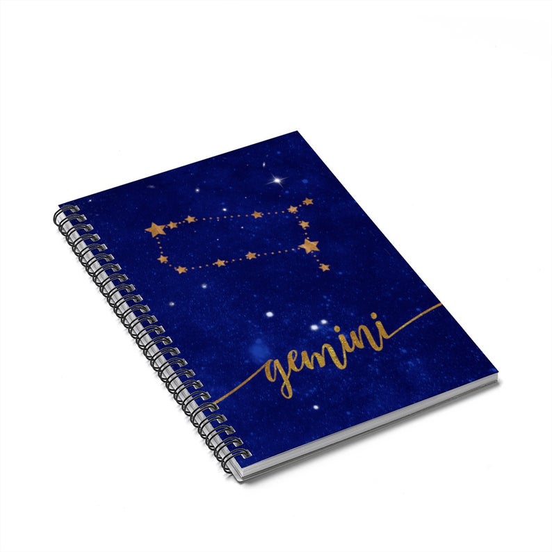 GEMINI Constellation Zodiac Birthday Gift Horoscope Tresorz - Spiral Notebook - Ruled Line