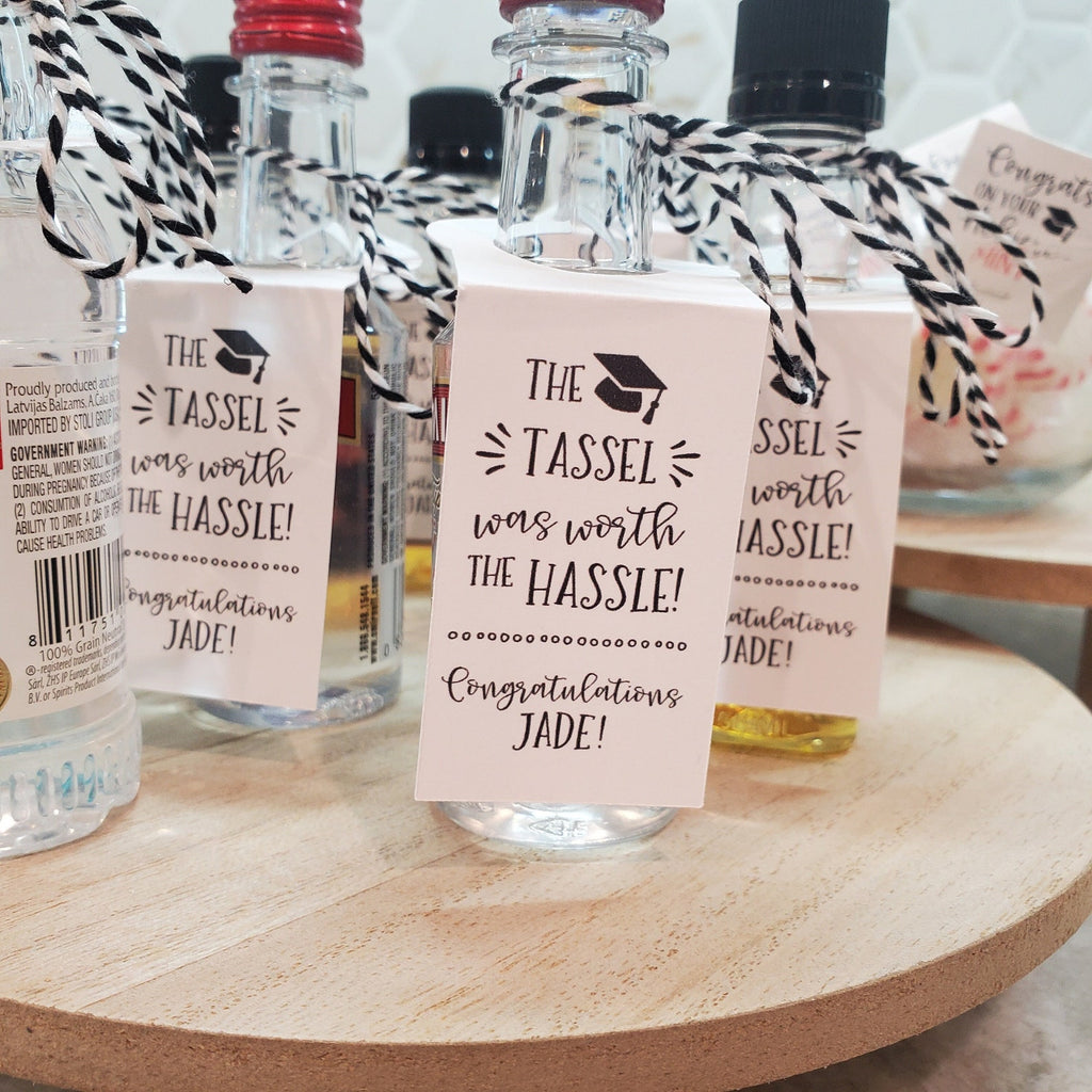 Graduation Party Favors - Shot Bottle Tags