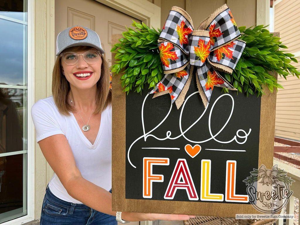 Hello Fall Door Hanger - Best Fall Wreaths