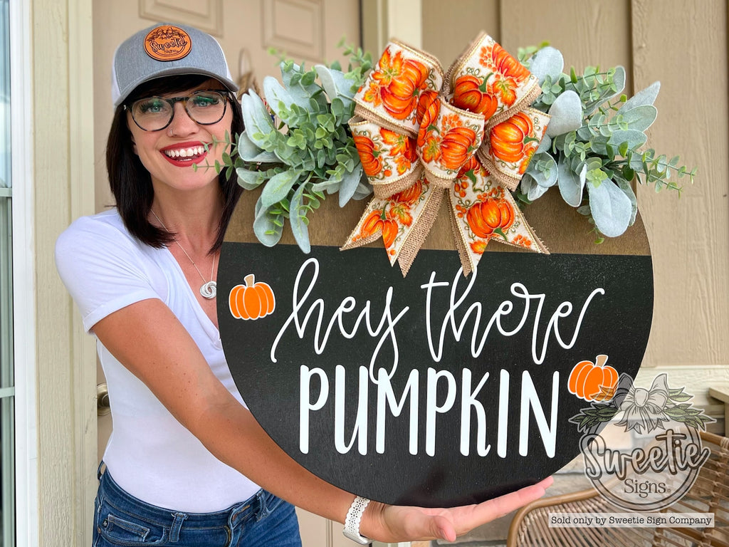 Hey There Pumpkin Door Hanger - Best Fall Wreaths