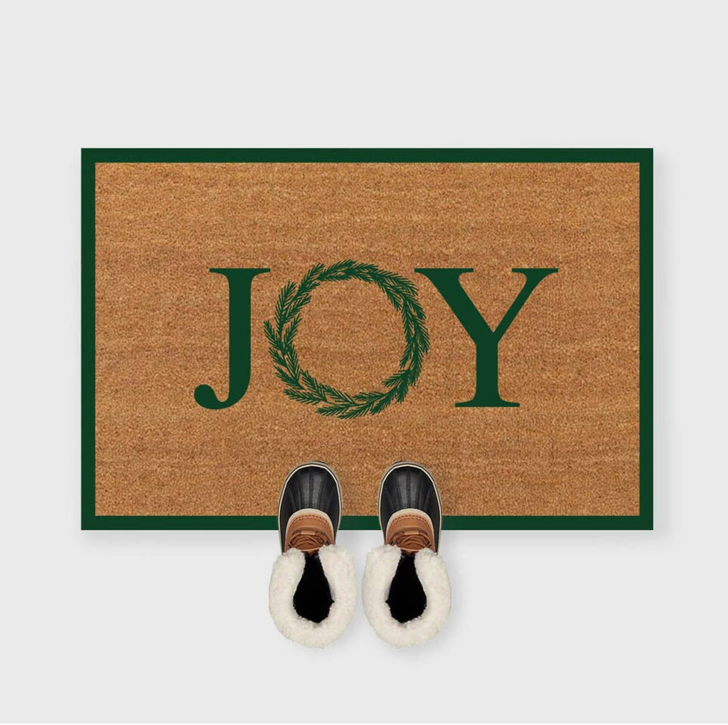 Christmas Doormat - Joy Doormat - Wreath Doormat