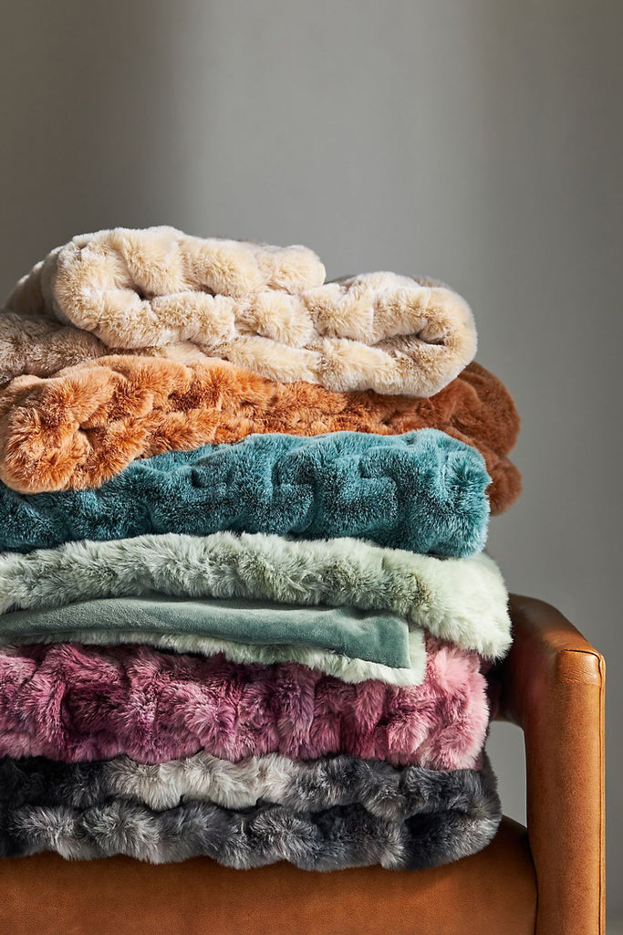 Luxe Faux Fur Throw Blanket from Anthropologie
