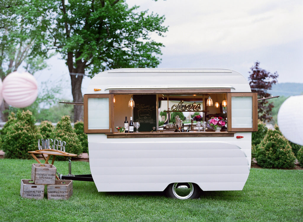 Mobile Bar Cart - Vintage Bar Cart - Outdoor Wedding Ideas - Pretty Collected
