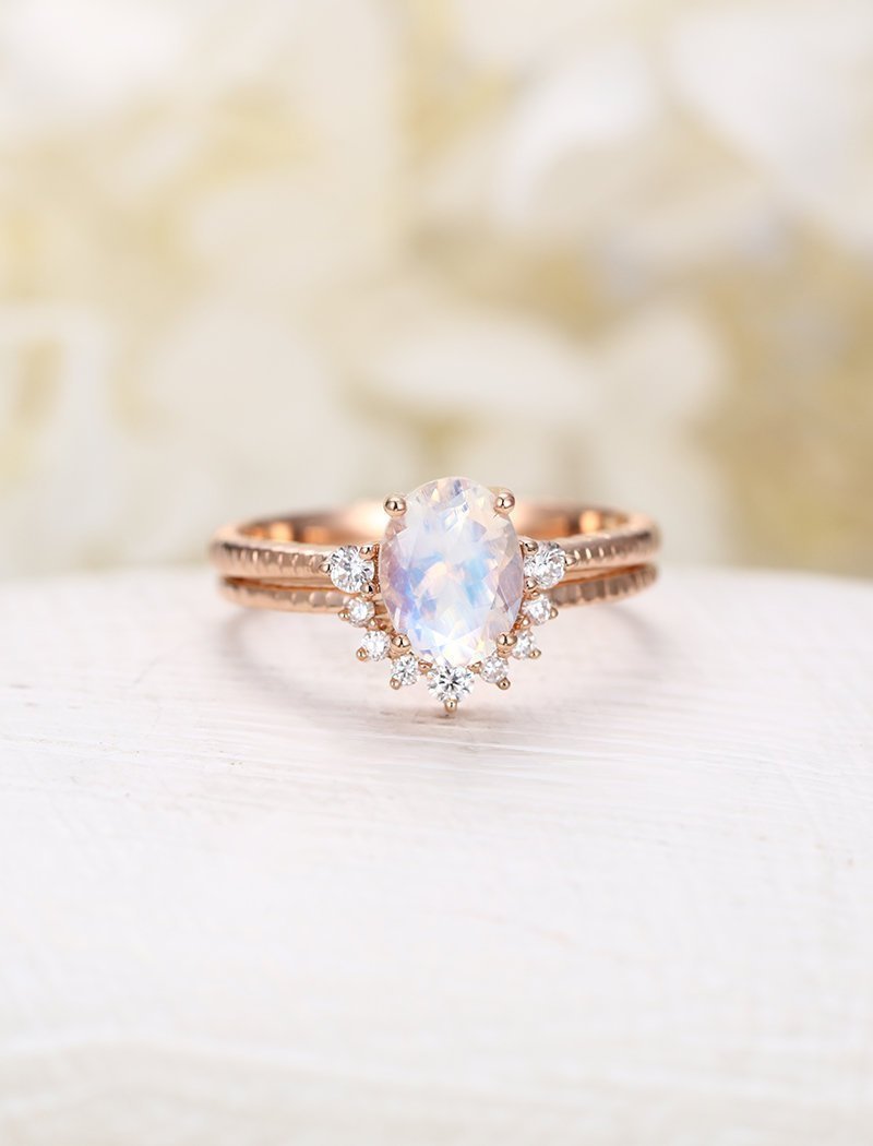 Moonstone Engagement Ring - Moonstone Ring - Pretty Collected