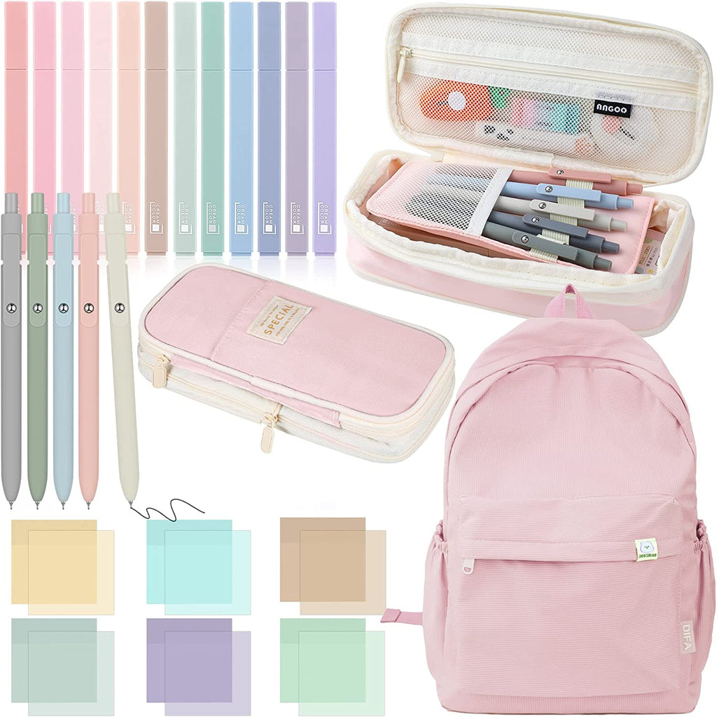 Pastel School Supplies Set