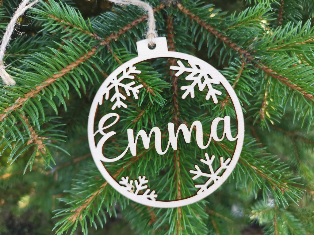 Custom Name Ornament - Laser Cut Wood Ornament