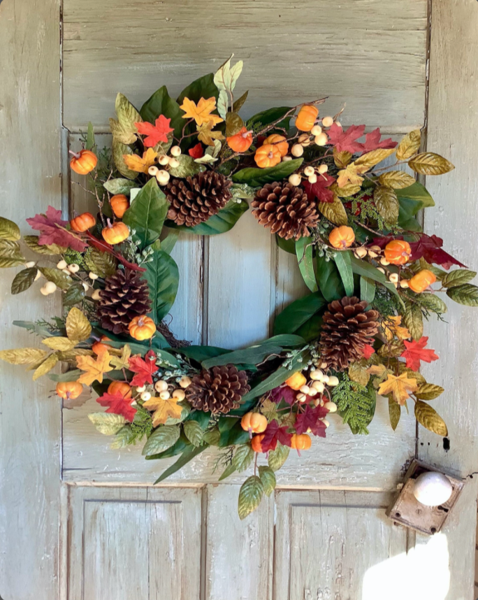 Pumpkin & Acorn Fall Wreath