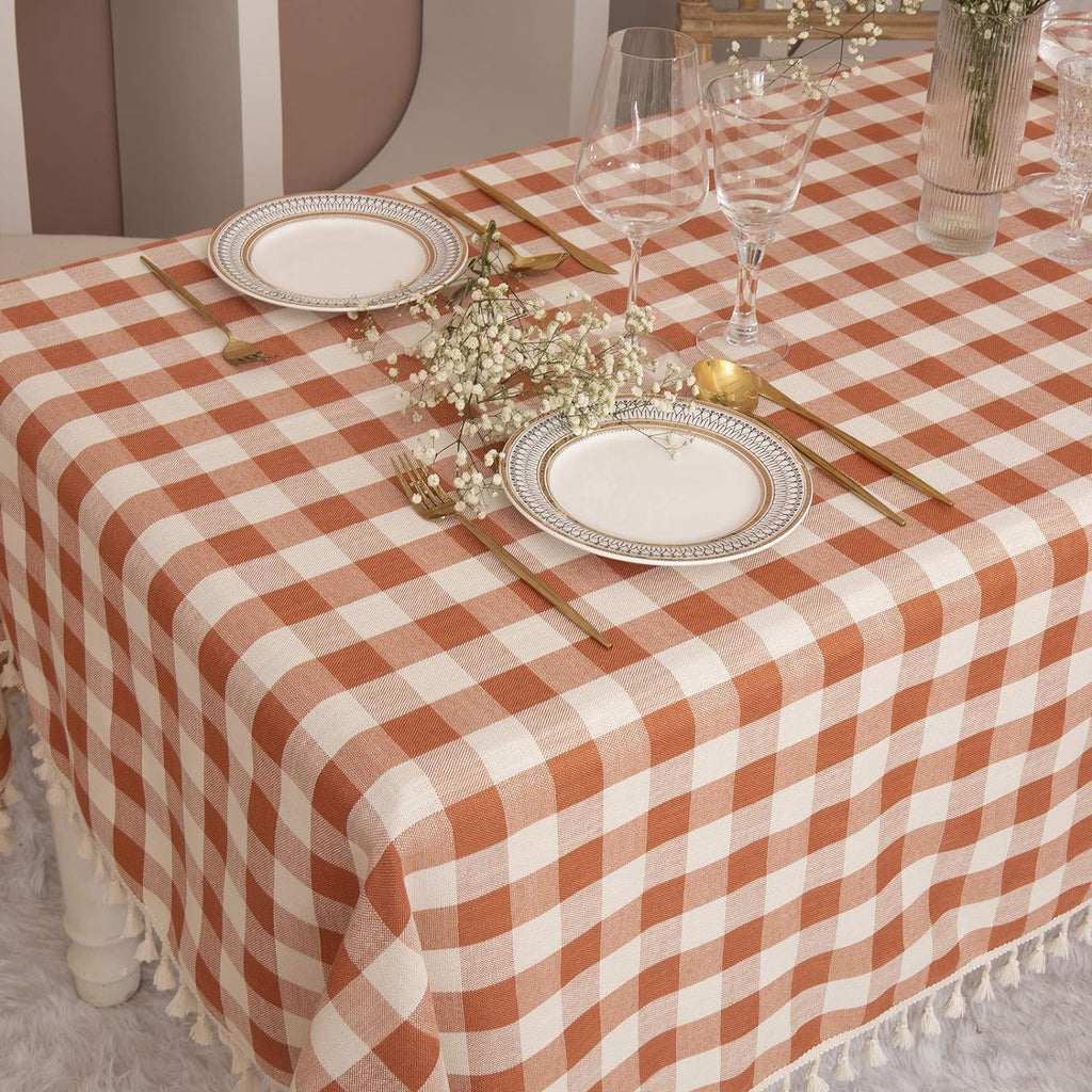 Buffalo Check Tablecloth for Rustic Thanksgiving Decor