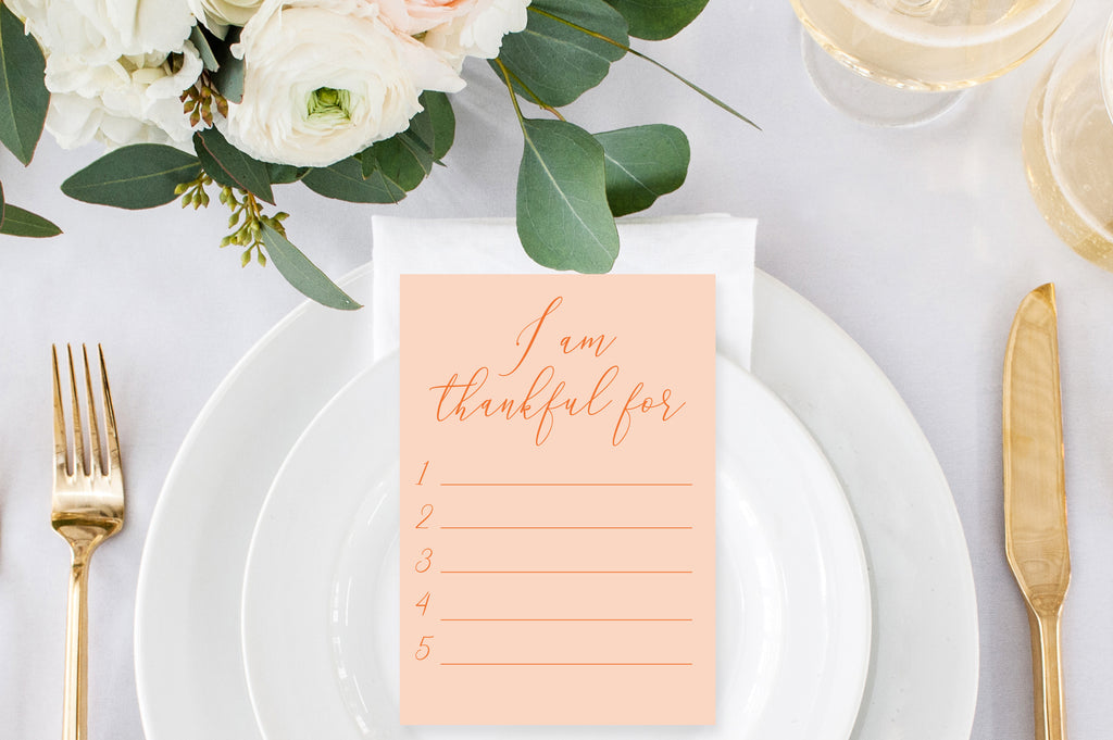 Gratitude Place Cards for Thanksgiving Dinner