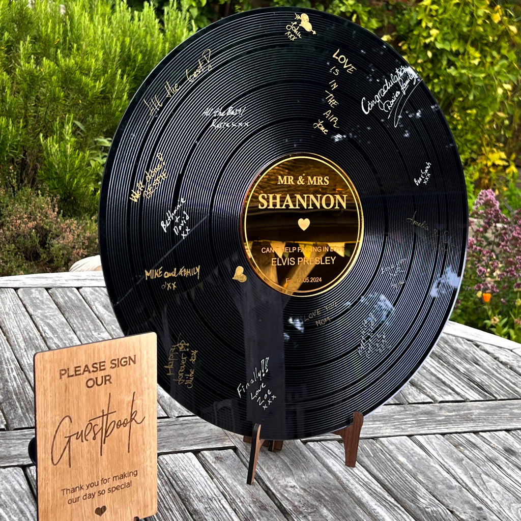 Vinyl Record Wedding Guest Book Alternative