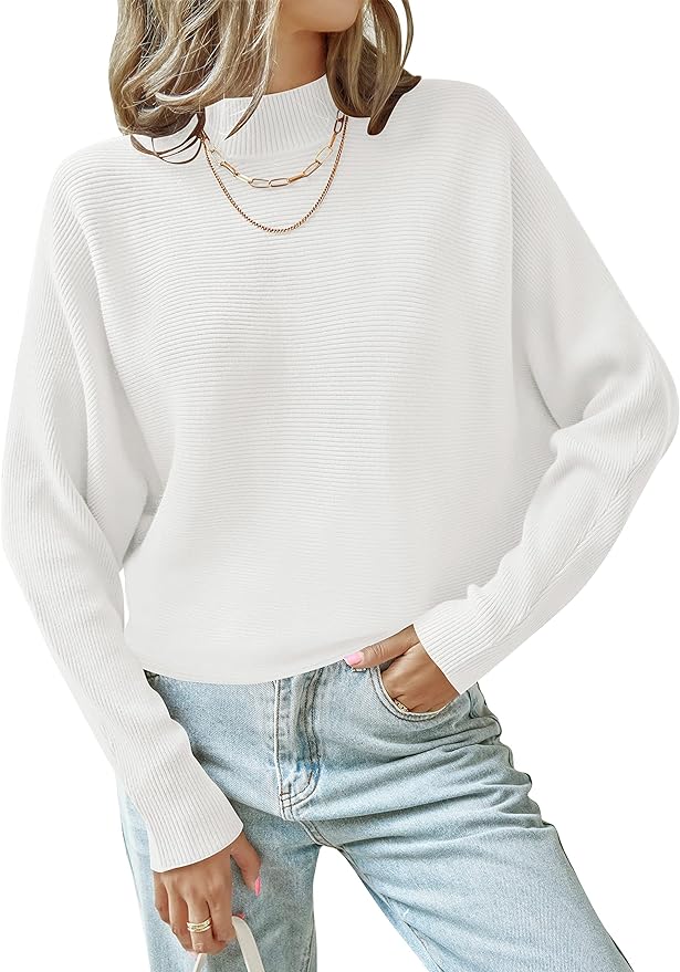 White Knit Turtleneck for Her - Amazon Fashion