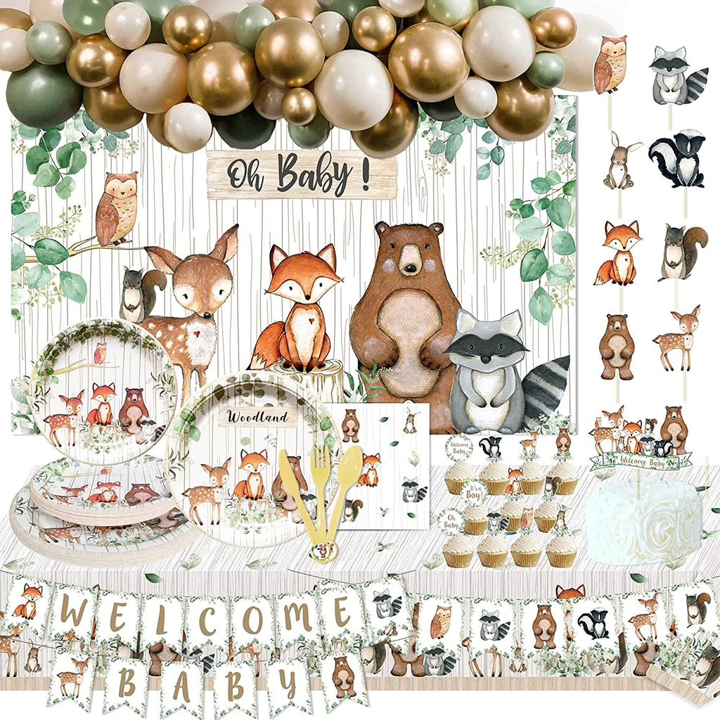 Woodland Baby Shower Decorations Set