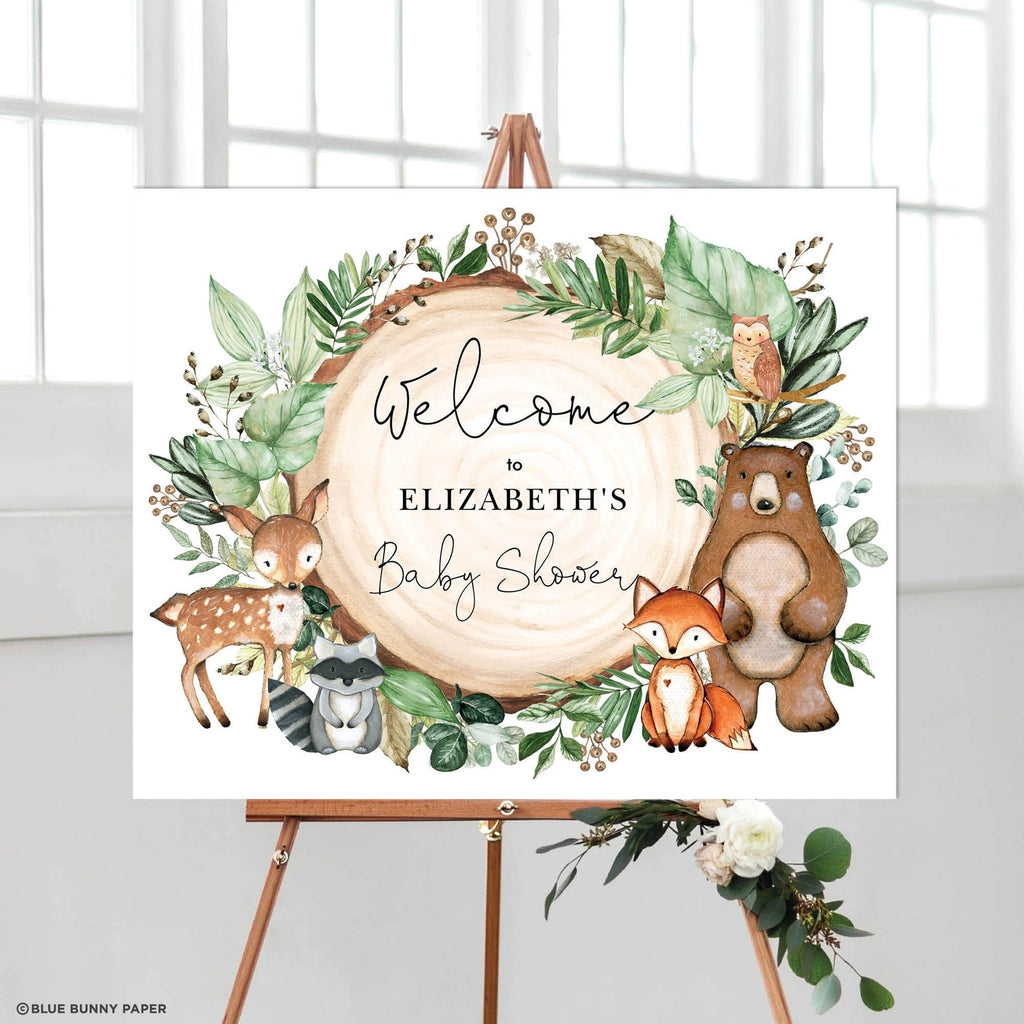 Woodland Baby Shower Welcome Sign