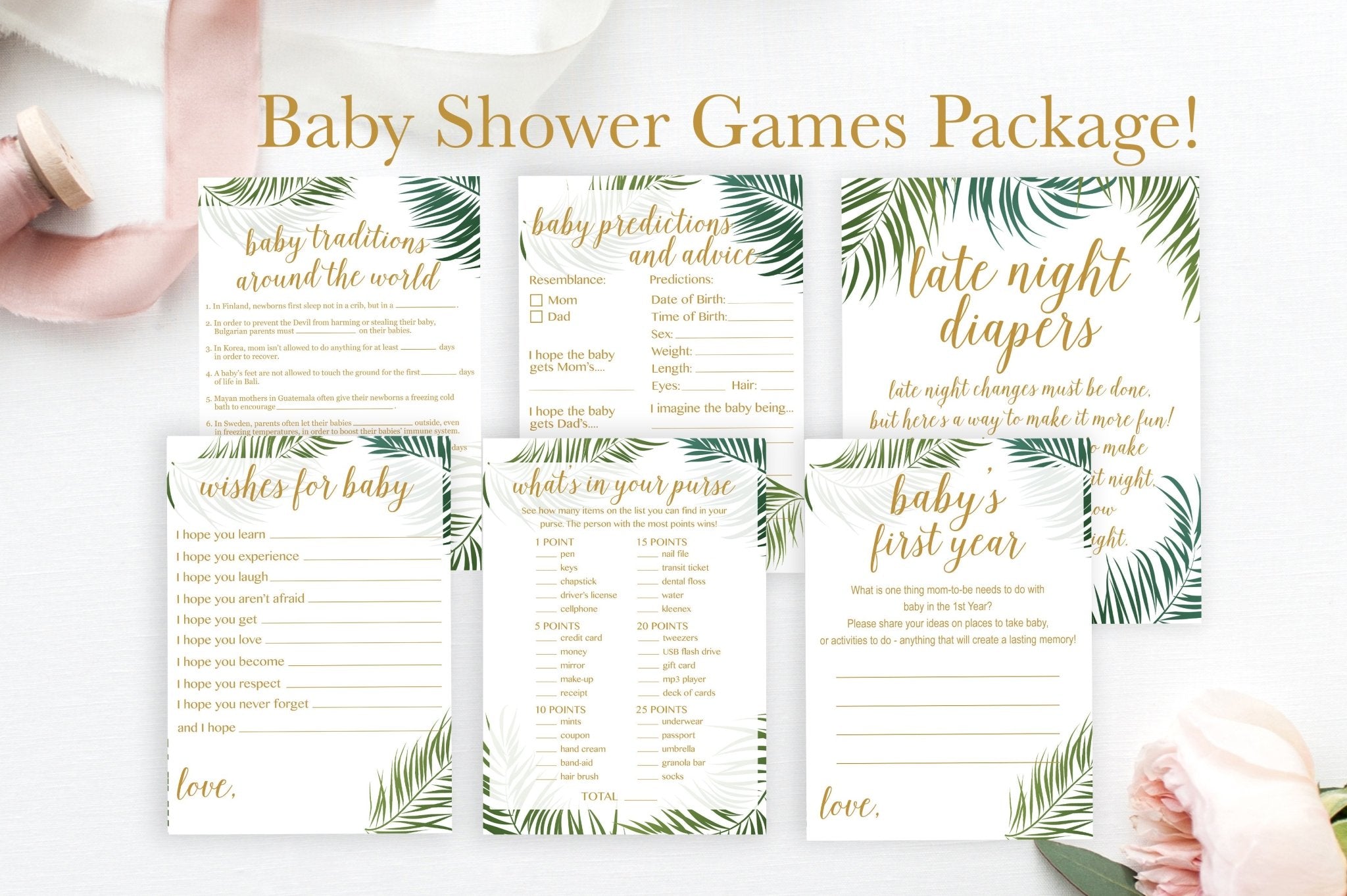 Tropical Baby Shower Games Package Pretty Collected