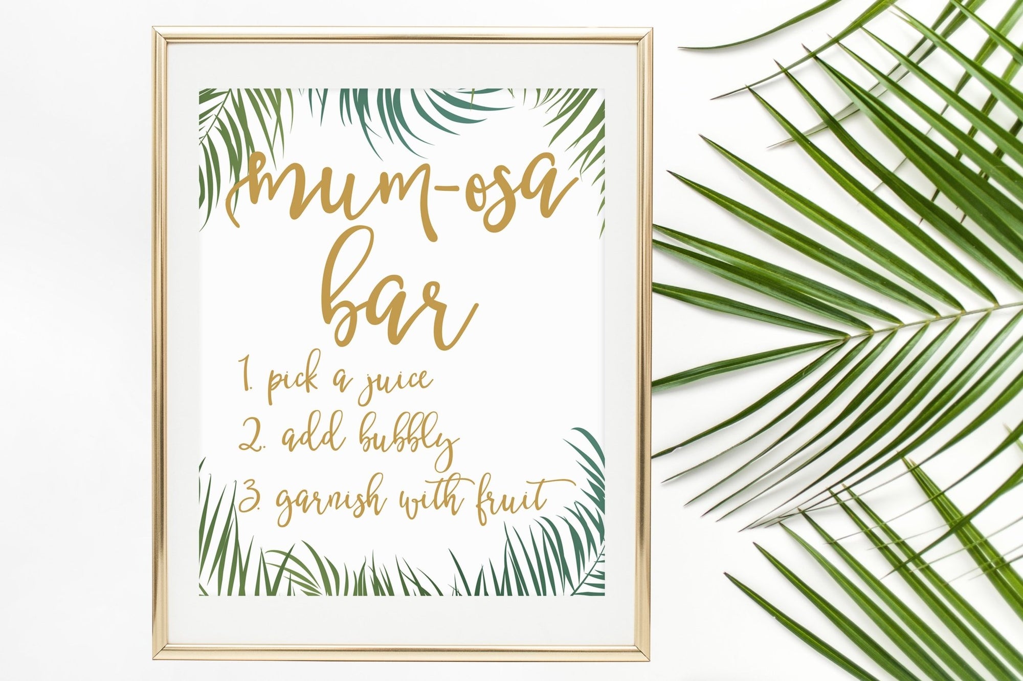 Mimosa Bar Sign - Gold Confetti Printable - Pretty Collected