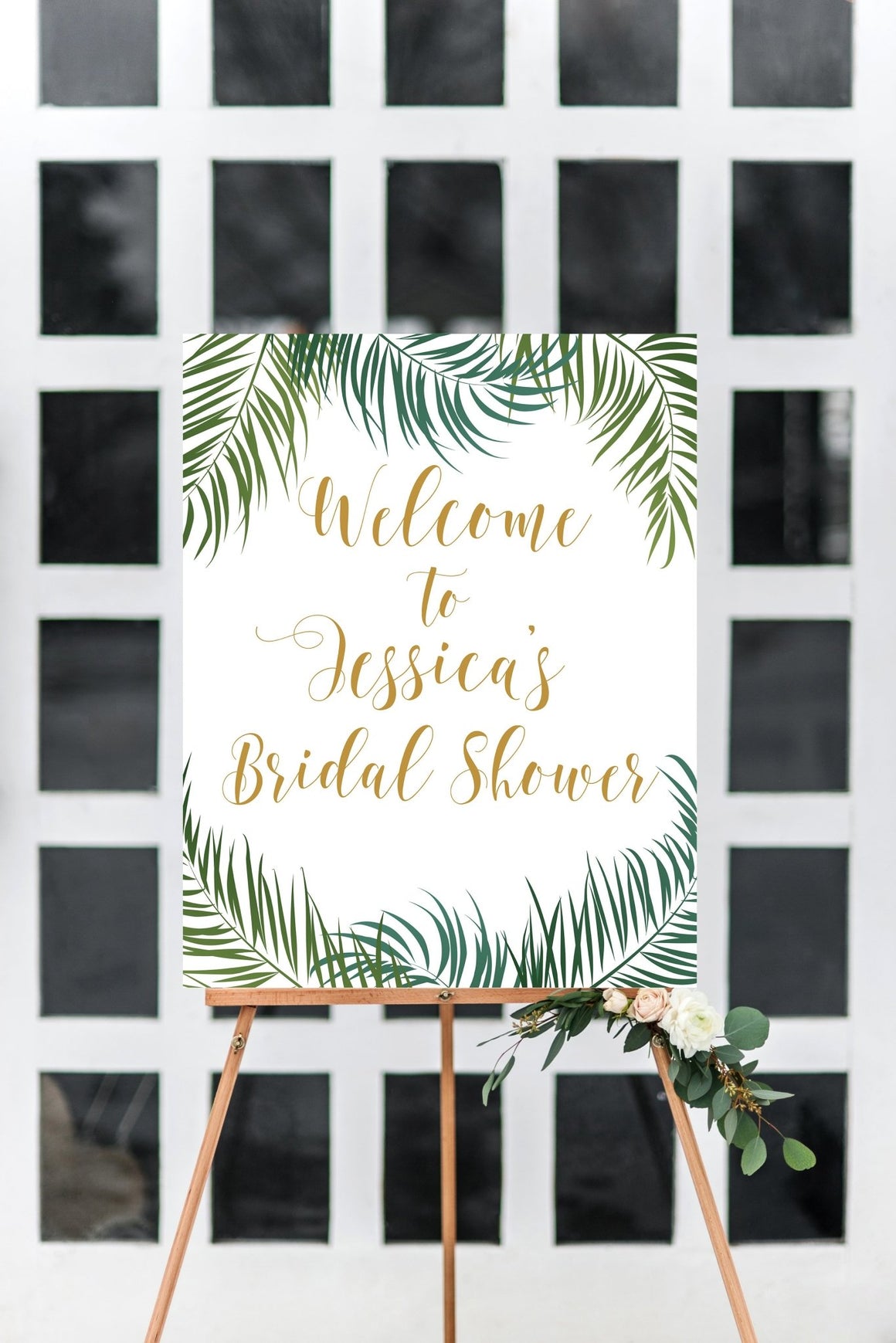 Bridal Shower Welcome Sign Tropical Printable Pretty Collected 6386