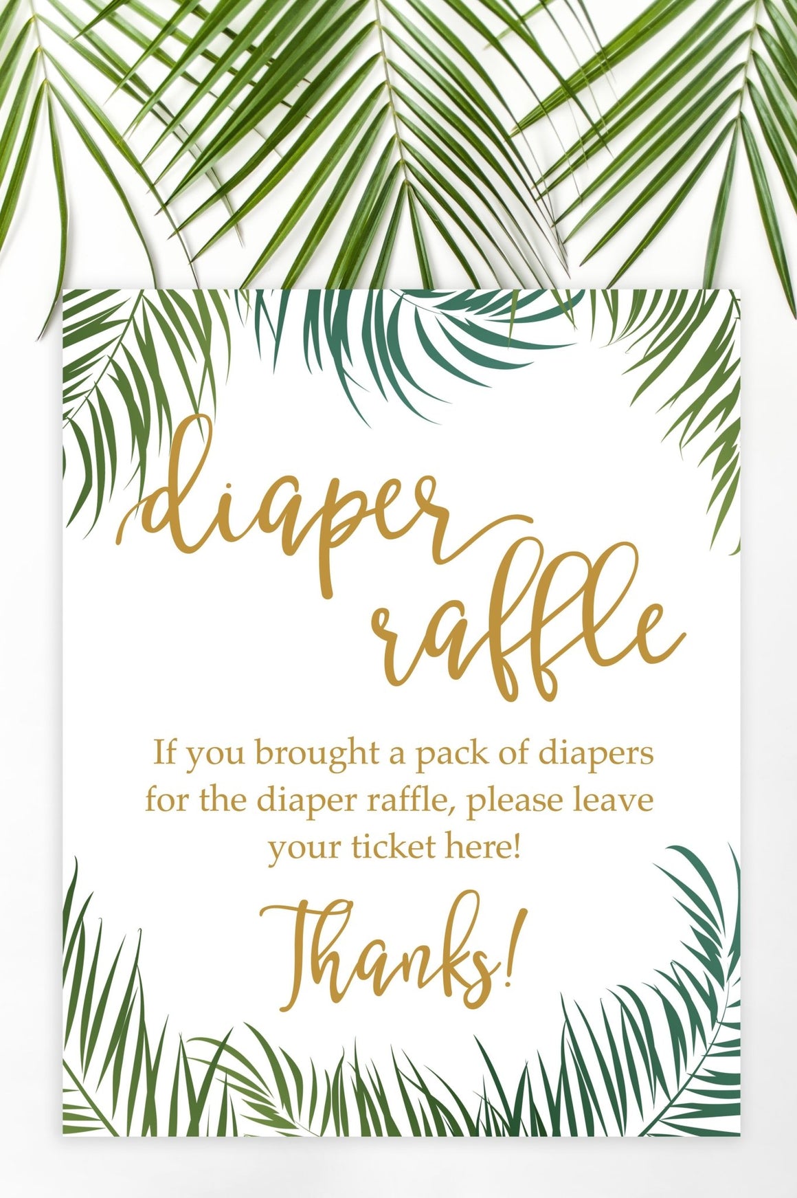 Diaper Raffle Sign - Tropical Printable - Pretty Collected