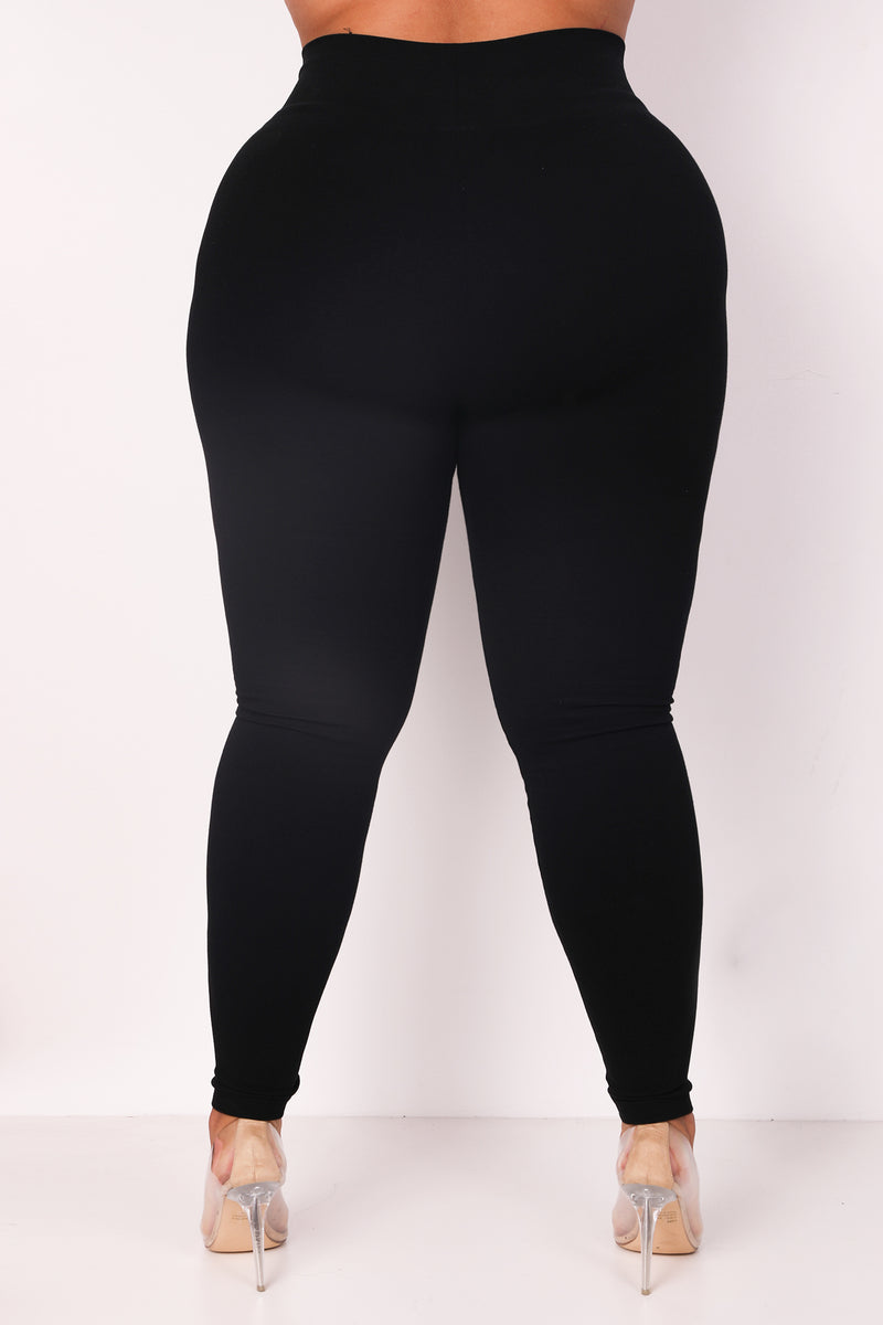 The Black Cotton Tummy Control Legging (fits up to Plus) – Babes | A ...